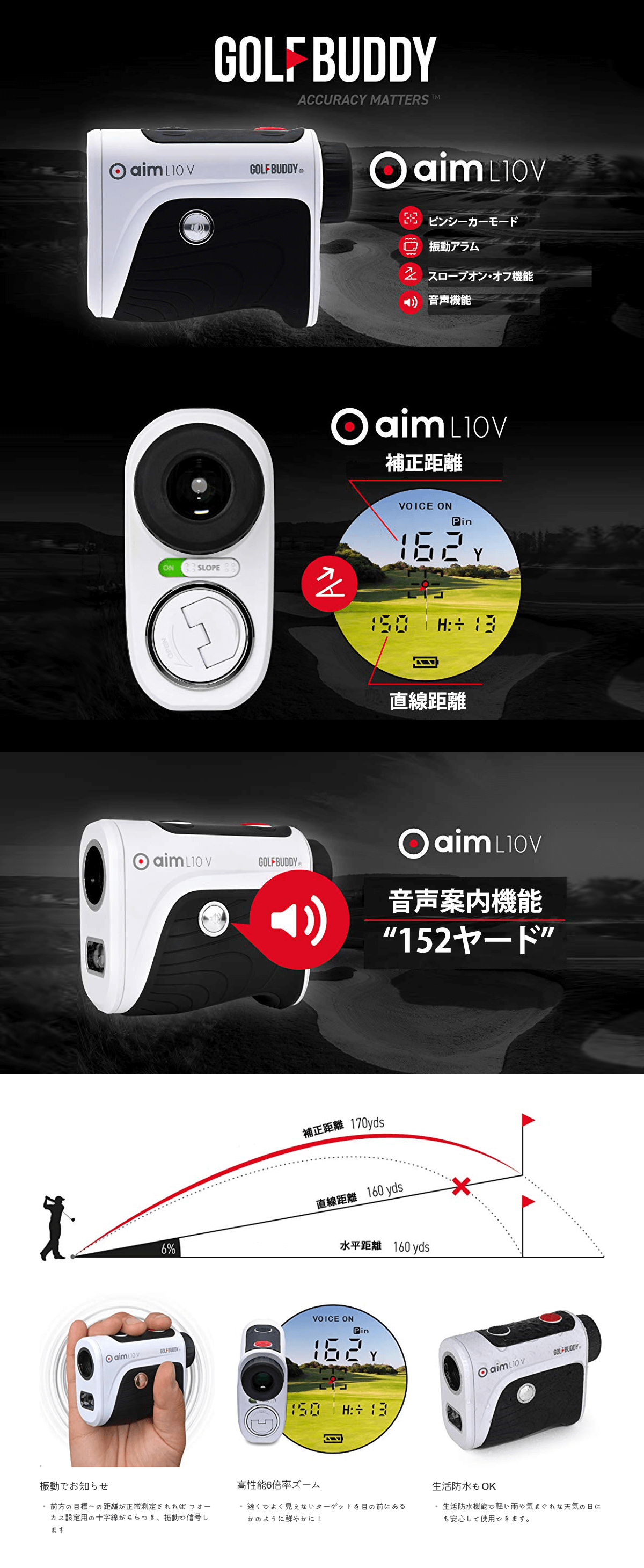 GOLF BUDDY aim L10 ゴルフバディー レーザー距離計 動作品